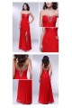 Sheath/Column Sweetheart Split-Front Beaded Long Red Chiffon Prom Evening Formal Dresses ED011012