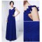 A-Line One-Shoulder Long Blue Chiffon Prom Evening Formal Dresses ED011013