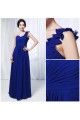 A-Line One-Shoulder Long Blue Chiffon Prom Evening Formal Dresses ED011013