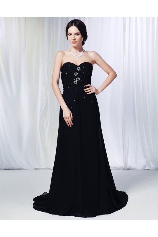 A-Line Sweetheart Beaded Long Black Chiffon Prom Evening Formal Dresses ED011014 A-Line Sweetheart Beaded Long Black Chiffon Prom Evening Formal Dresses ED011014