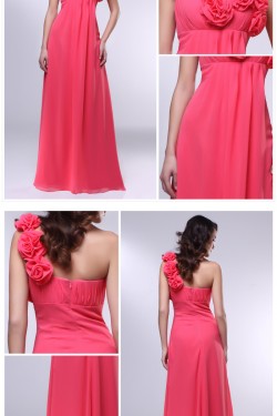 Empire One-Shoulder Long Chiffon Prom Evening Formal Dresses Maternity Dresses ED011016