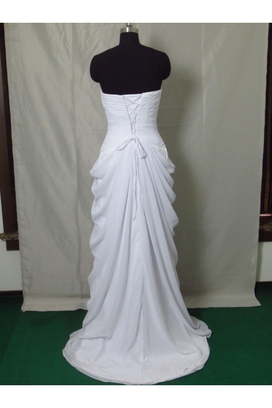 Modest Long White Prom Dresses Evening Party Gowns ED011020