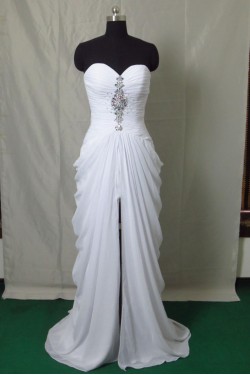 Modest Long White Prom Dresses Evening Party Gowns ED011020