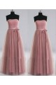 A-Line Strapless Tulle Long Prom Evening Formal Dresses ED011022
