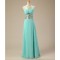 A-Line Jewel Beaded Long Blue Chiffon Prom Evening Formal Dresses ED011024