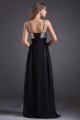 A-Line Beaded Sequins Long Black Chiffon Prom Evening Formal Dresses ED011029