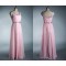 A-Line Beaded Long Pink Chiffon Prom Evening Formal Dresses ED011033