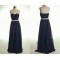A-Line Sweetheart Long Navy Blue Chiffon Prom Evening Formal Dresses ED011037