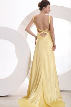 A-Line Long Yellow Prom Evening Formal Party Dresses ED010104