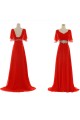 A-Line Short Sleeve Beaded Long Red Chiffon Prom Evening Formal Dresses ED011041 A-Line Short Sleeve Beaded Long Red Chiffon Prom Evening Formal Dresses ED011041