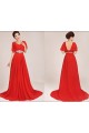 A-Line Short Sleeve Beaded Long Red Chiffon Prom Evening Formal Dresses ED011041 A-Line Short Sleeve Beaded Long Red Chiffon Prom Evening Formal Dresses ED011041