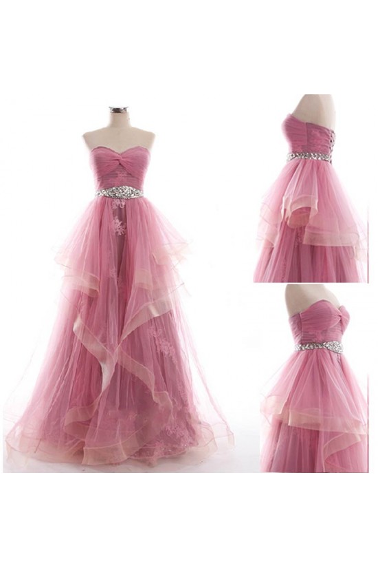 A-Line Sweetheart Beaded Appliques Tulle Long Prom Evening Formal Dresses ED011042 A-Line Sweetheart Beaded Appliques Tulle Long Prom Evening Formal Dresses ED011042