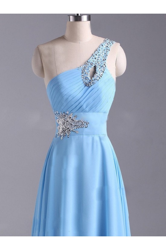 A-Line One-Shoulder Beaded Long Chiffon Prom Evening Formal Dresses ED011043 A-Line One-Shoulder Beaded Long Chiffon Prom Evening Formal Dresses ED011043