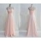 A-Line Halter Long Pink Chiffon Prom Evening Bridesmaid Dresses ED011046