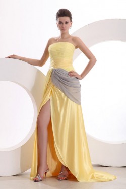 Long Yellow Strapless Prom Evening Formal Party Dresses ED010105