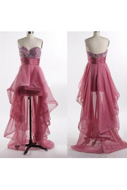 High Low Sweetheart Beaded Prom Evening Formal Dresses ED011050