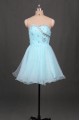 A-Line Beaded Strapless Short Blue Prom Evening Formal Dresses ED011052