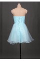 A-Line Beaded Strapless Short Blue Prom Evening Formal Dresses ED011052