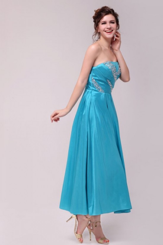 A-Line Strapless Short Blue Beaded Prom Evening Formal Party Dresses ED010106 A-Line Strapless Short Blue Beaded Prom Evening Formal Party Dresses ED010106