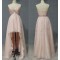 High Low Sweetheart Beaded Pink Chiffon Prom Evening Formal Dresses ED011060