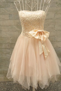 Short/Mini Strapless Tulle Prom Evening Formal Cocktail Dresses ED011062