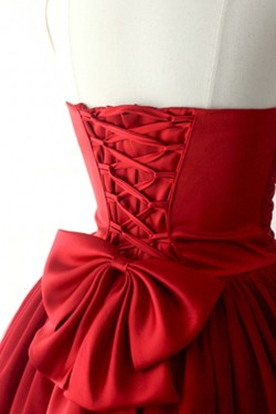 Short/Mini Sweetheart Red Tulle and Satin Prom Evening Formal Cocktail Dresses ED011063