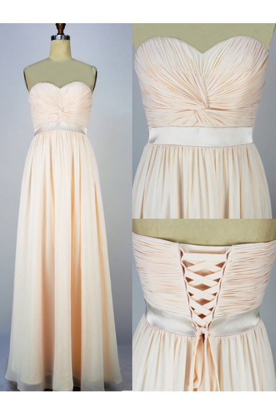 A-Line Sweetheart Long Chiffon Prom Evening Formal Dresses ED011067