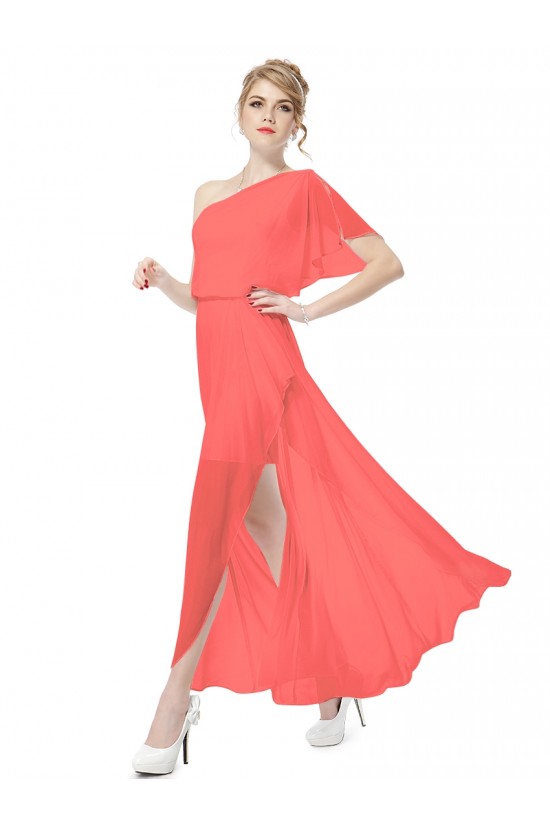 One-Shoulder Long Chiffon Prom Evening Formal Party Dresses ED010107 One-Shoulder Long Chiffon Prom Evening Formal Party Dresses ED010107