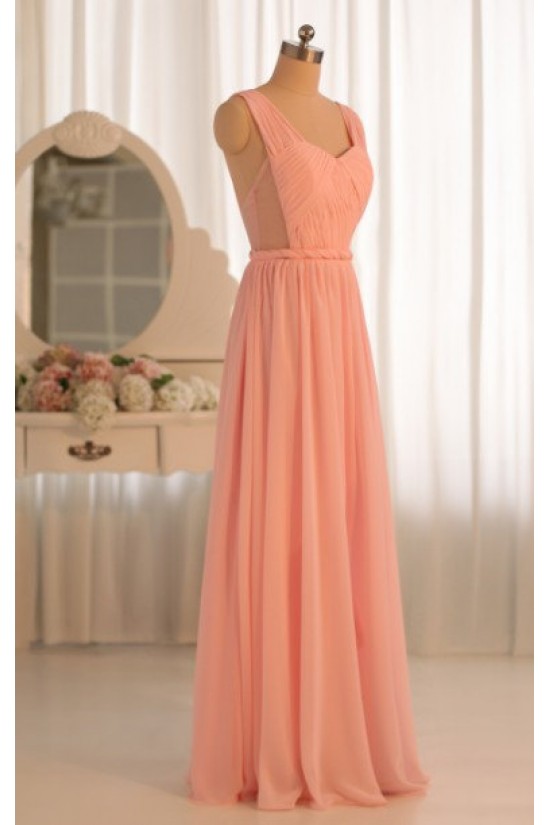 A-Line Long Pink Chiffon Prom Evening Formal Dresses ED011073 A-Line Long Pink Chiffon Prom Evening Formal Dresses ED011073
