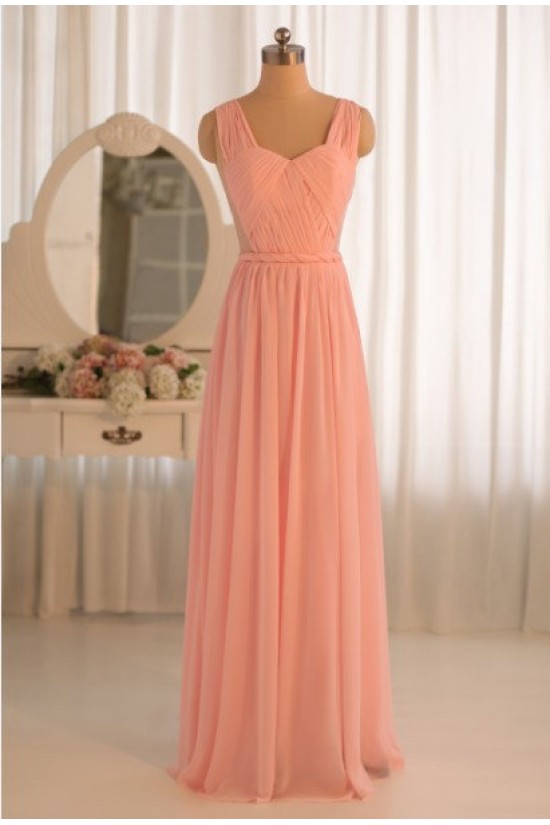 A-Line Long Pink Chiffon Prom Evening Formal Dresses ED011073 A-Line Long Pink Chiffon Prom Evening Formal Dresses ED011073
