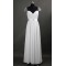 A-Line Cap-Sleeve Long White Chiffon Prom Evening Formal Dresses ED011074