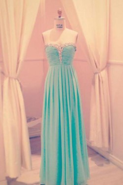 A-Line Beaded Long Chiffon Prom Evening Formal Dresses ED011075