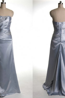 A-Line Strapless Beaded Long Prom Evening Formal Dresses ED011078