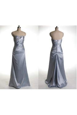 A-Line Strapless Beaded Long Prom Evening Formal Dresses ED011078