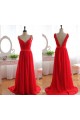 A-Line Long Red Chiffon Prom Evening Formal Dresses ED011079