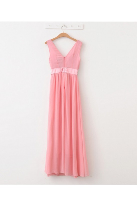 A-Line V-Neck Beaded Long Chiffon Prom Evening Formal Dresses ED011086 A-Line V-Neck Beaded Long Chiffon Prom Evening Formal Dresses ED011086