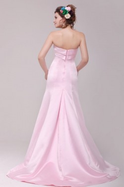 A-Line Strapless Long Pink Prom Evening Formal Party Dresses ED010109