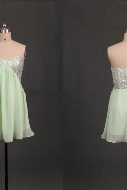 A-Line Sweetheart Sequins Short Chiffon Prom Evening Formal Dresses ED011092