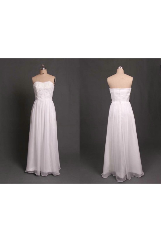 A-Line Strapless Long White Chiffon Prom Evening Formal Dresses ED011093 A-Line Strapless Long White Chiffon Prom Evening Formal Dresses ED011093