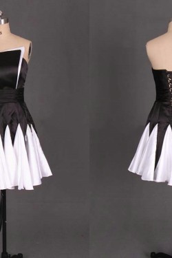 Short Black White Prom Evening Formal Dresses ED011095