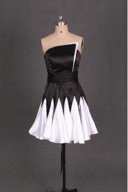 Short Black White Prom Evening Formal Dresses ED011095