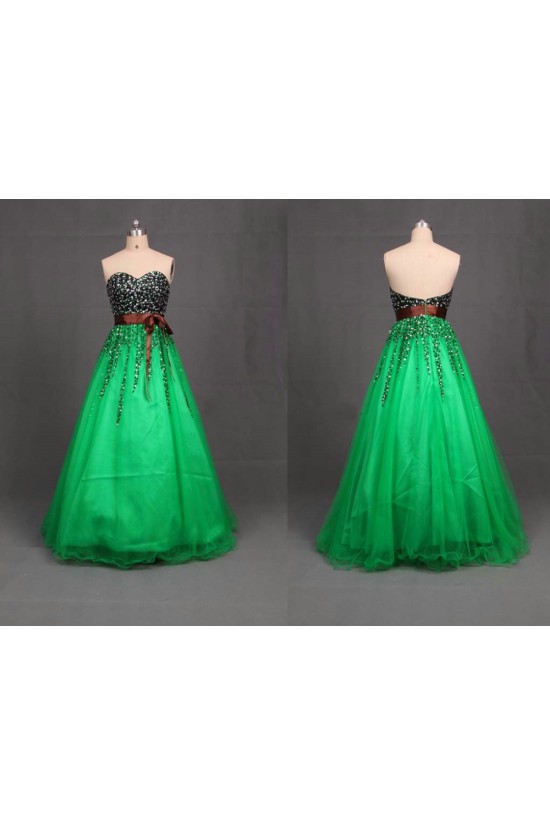 A-Line Sweetheart Beaded Black Green Long Prom Evening Formal Dresses ED011096 A-Line Sweetheart Beaded Black Green Long Prom Evening Formal Dresses ED011096