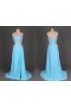 A-Line Strapless Beaded Long Chiffon Prom Evening Formal Dresses ED011100