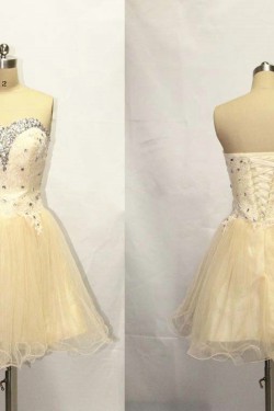 A-Line Sweetheart Beaded Lace and Tulle Prom Evening Formal Dresses ED011101