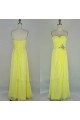 A-Line Sweetheart Beaded Long Yellow Chiffon Prom Evening Formal Dresses ED011105