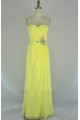 A-Line Sweetheart Beaded Long Yellow Chiffon Prom Evening Formal Dresses ED011105