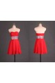 A-Line Sweetheart Beaded Short Red Chiffon Prom Evening Formal Dresses ED011106