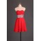 A-Line Sweetheart Beaded Short Red Chiffon Prom Evening Formal Dresses ED011106