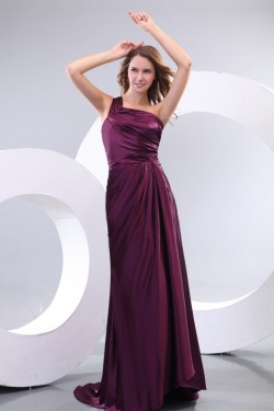 Sheath/Column One-Shoulder Long Prom Evening Formal Party Dresses ED010111