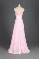 A-Line One-Shoulder Beaded Long Pink Chiffon Prom Evening Formal Dresses ED011114